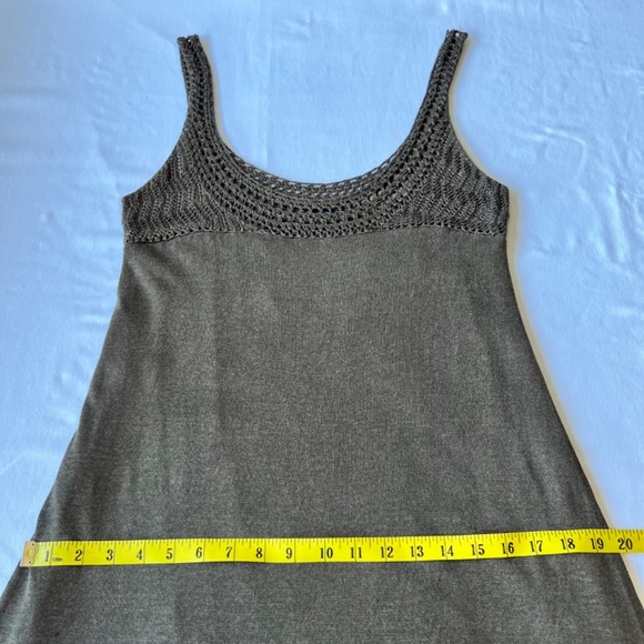 Theory Linen / Silk Blend Crochet and Knit Tank Dress - Picture 7 of 11